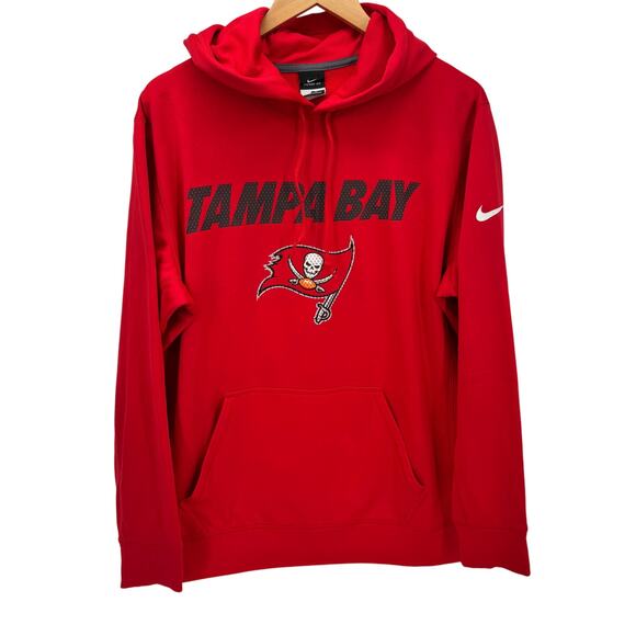 Tampa Bay Buccaneers Hoodie Mens Large Red Pullover Therma-Fit Nike - Picture 1 of 8